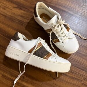 Michael Kors White and Tan Women's Sneakers